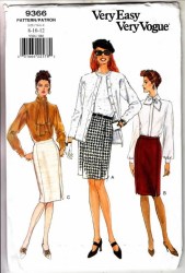 9366 EZ VOG TAPER PENCIL SKIRT 3 LENGTHS PATTERN 8-12, 14-18